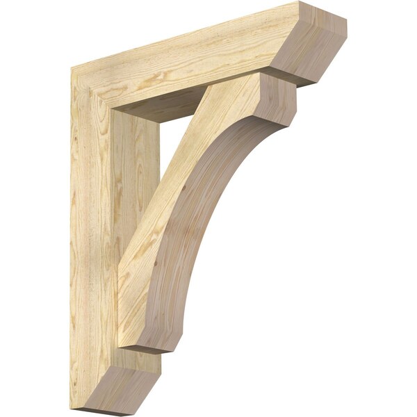 Ekena Millwork Legacy Slat Rough Sawn Bracket w/ Offset Brace, Douglas Fir, 8"W x 32"D x 38"H BKT0806X32X38LEC06RDF - main